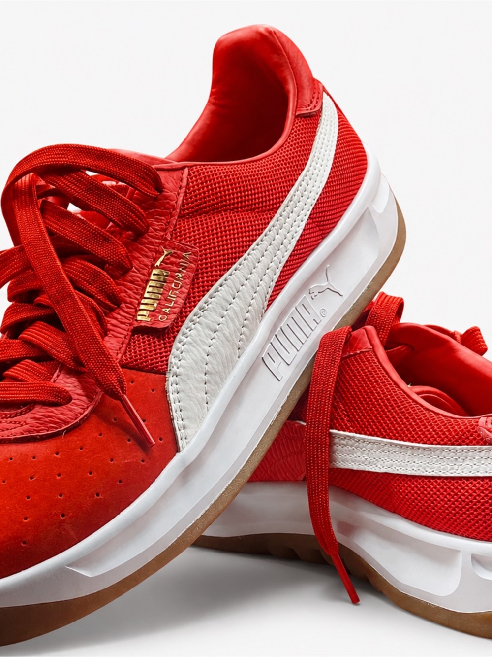 Puma California Red White Gum Sneakers Men’s New No Box
